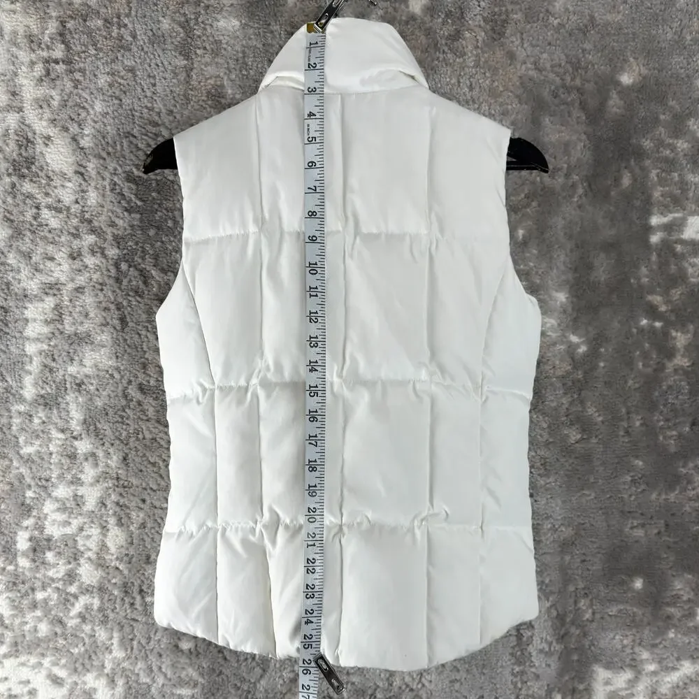 Marvin‎ Richards Size S Duck Down Puffer Vest Jacket White Mock Neck Snap Button